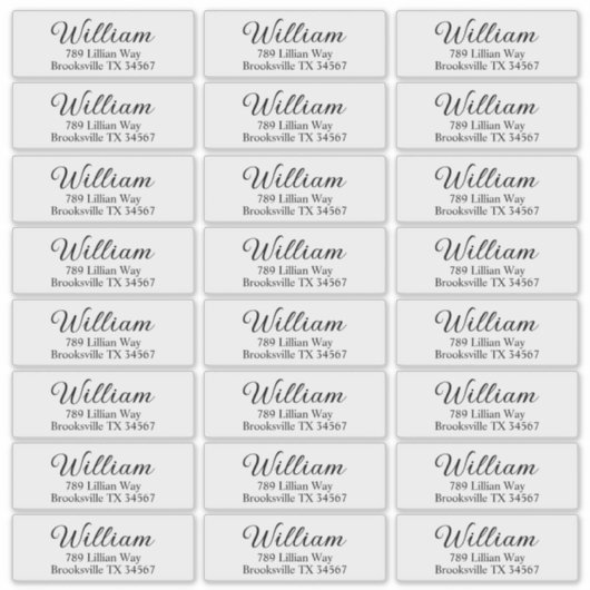 Transparent Modern Black & Clear Return Address Aufkleber (Vorderseite)