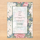 Transparent Modern Floral Wedding Invitation Acryleinladungen (Vorderseite)