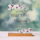 Transparent Orchid Minimalist Wedding Welcome Sign Acrylschild (Neutral)
