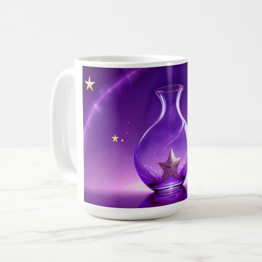 Transparent Purple Vase With Star All Under Dome Kaffeetasse (Vorderseite Links)