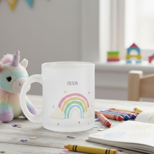 Transparent Rainbow Clouds Personalized Kids' Mug  Mattglastasse