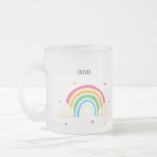 Transparent Rainbow Clouds Personalized Kids' Mug  Mattglastasse (Links)