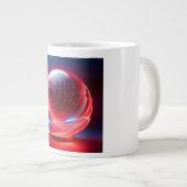 Transparent Reflective  Red Globe With Starbursts Jumbo-Tasse (Vorderseite Rechts)