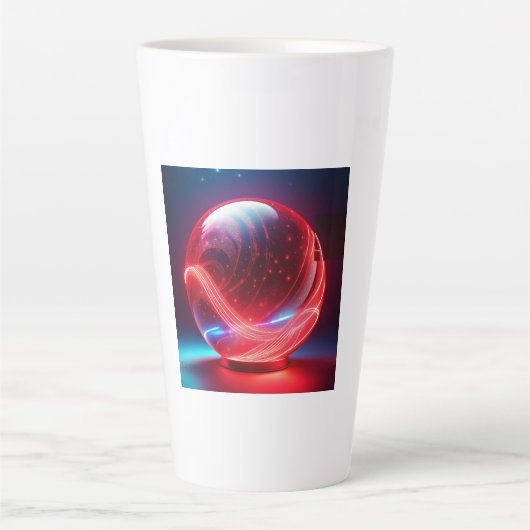 Transparent Reflective  Red Globe With Starbursts Milchtasse (Vorderseite)