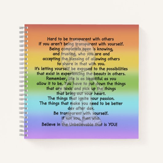 transparent sein notizblock (Vorderseite)