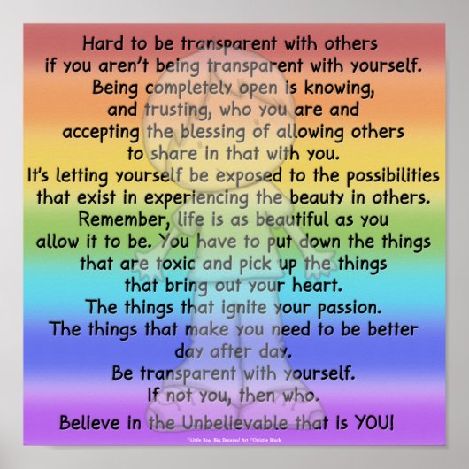 transparent sein poster (Vorne)