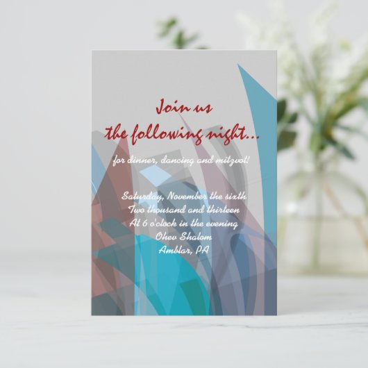 TRANSPARENT STAR Bar Mitzvah Einladung (Stehend Vorderseite)