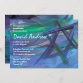 TRANSPARENT STAR Bat Bar Mitzvah Einladung blau (Vorne/Hinten)