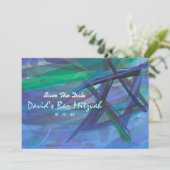 TRANSPARENT STAR Bat Bar Mitzvah Save the Date (Stehend Vorderseite)