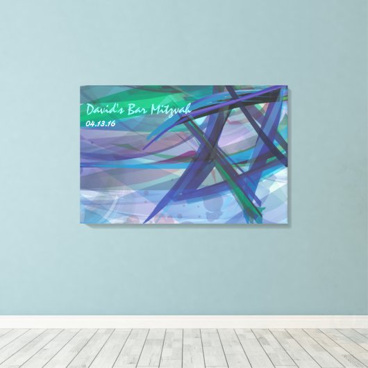 TRANSPARENT STAR Bat Bar Mitzvah Sign-In Board Leinwanddruck (Insitu (Holzboden))