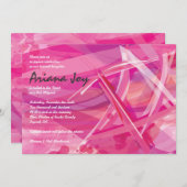 TRANSPARENT STAR-Pink Bat Mitzvah Einladung (Vorne/Hinten)