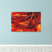 Transparent Star Red Bar Bat Mitzvah Sign-In Board Leinwanddruck (Insitu (Holzboden))