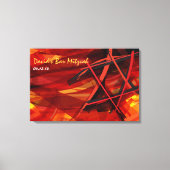 Transparent Star Red Bar Bat Mitzvah Sign-In Board Leinwanddruck (Vorderseite)