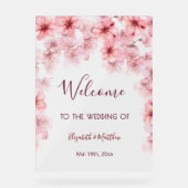 Transparent Watercolor Cherry Blossom Acrylschild (Vorderseite)