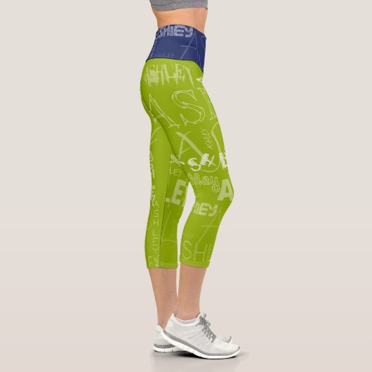 Transparent wiederholt Ashley Choose color BackG 4 Capri Leggings (Rechts)
