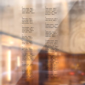 Transparente alphabetische Sitzdiagramme - nur Nam Fensteraufkleber (Blatt 2)