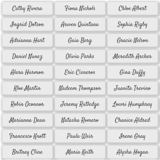 Transparente Aufkleber für moderne Schriftzeichen (Vorderseite)