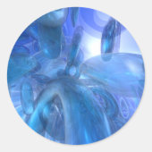 Transparente blaue Ringe Runder Aufkleber (Vorderseite)