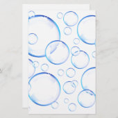 Transparente blaue Seifenblasen Briefpapier (Vorne/Hinten)