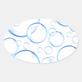 Transparente blaue Seifenblasen Ovaler Aufkleber (Vorderseite)
