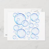 Transparente blaue Seifenblasen Postkarte (Vorne/Hinten)