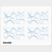 Transparente blaue Seifenblasen Rechteckiger Aufkleber (Blatt)