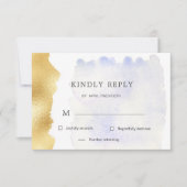 Transparente Blue Gold Foil UAWG Response Card RSVP Karte (Vorderseite)