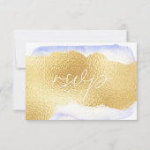 Transparente Blue Gold Foil UAWG Response Card RSVP Karte (Rückseite)