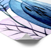 Transparente Blume, nahtloses Wasserfarbenmuster Poster (Ecke)