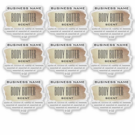 Transparente Body Butter Labels (Vorderseite)