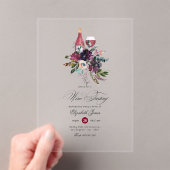 Transparente Burgunder Weinprobe Acryleinladungen (Insitu (Handheld))