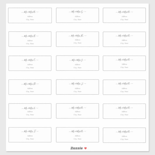 Transparente Calligraphy DIY Gastadresse Aufkleber (Blatt)