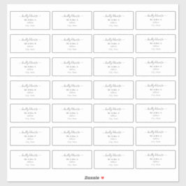 Transparente Calligraphy DIY Gastadresse Aufkleber