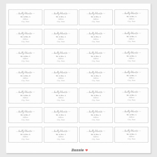 Transparente Calligraphy DIY Gastadresse Aufkleber (Blatt)