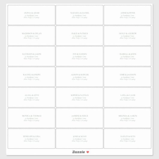 Transparente Dark Sage Green Guest Address Aufkleber (Blatt)