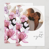 Transparente dusty Rose Blumendatentabelle Einladung (Vorne/Hinten)