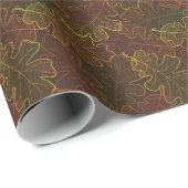 Transparente Eichen-Blätter, Herbstmuster. Geschenkpapier (Rolleneckpunkt)