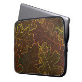 Transparente Eichen-Blätter, Herbstmuster. Laptopschutzhülle (Vorderseite Links)