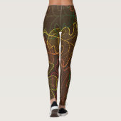 Transparente Eichen-Blätter, Herbstmuster. Leggings (Rückseite)