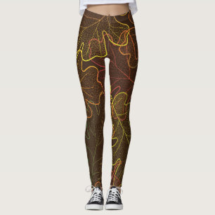 Transparente Eichen-Blätter, Herbstmuster. Leggings