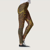 Transparente Eichen-Blätter, Herbstmuster. Leggings (Rechts)
