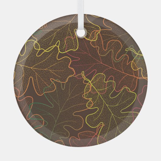 Transparente Eichen-Blätter, Herbstmuster. Ornament Aus Glas (Vorderseite)