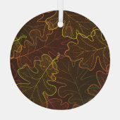 Transparente Eichen-Blätter, Herbstmuster. Ornament Aus Glas (Rückseite)