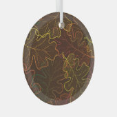 Transparente Eichen-Blätter, Herbstmuster. Ornament Aus Glas (Vorderseite Rechts)