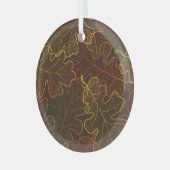 Transparente Eichen-Blätter, Herbstmuster. Ornament Aus Glas (Vorderseite links)