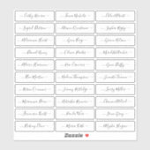 Transparente, einfache, moderne Skriptnamen Aufkleber (Blatt)