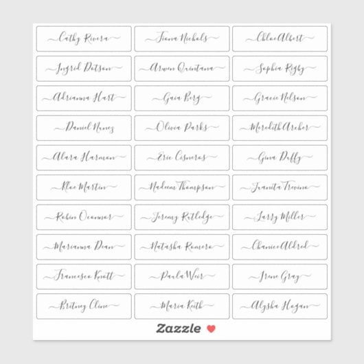 Transparente, einfache, moderne Skriptnamen Aufkleber (Blatt)