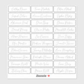 Transparente Einfache romantische Skriptnamen Aufkleber (Blatt)