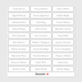 Transparente, einfache und raffinierte Namen Aufkleber (Blatt)