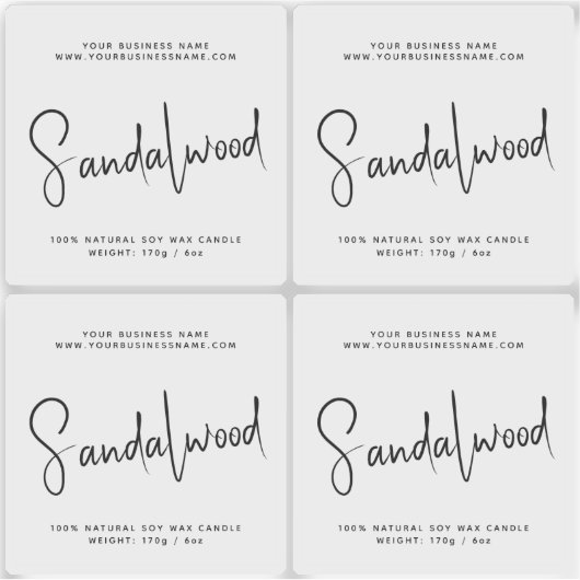 Transparente, einfache Verpackungskerze Aufkleber (Vorderseite)